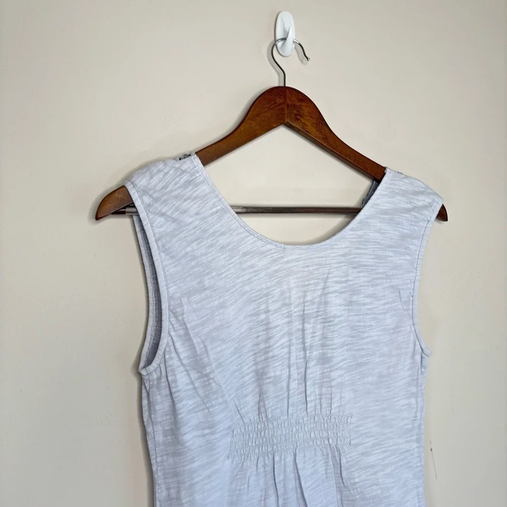 Anthro C Keer Blue Grey Cotton Embroidered Floral Sleeveless Blouse Small - Picture 5 of 8